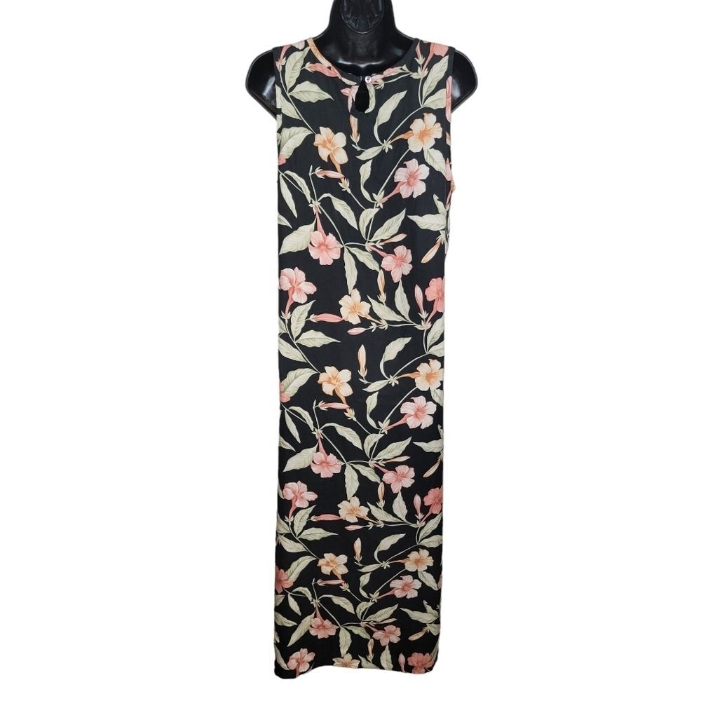 Tommy Bahama vintage tropical floral print silk maxi dress Large - Picture 2 of 7